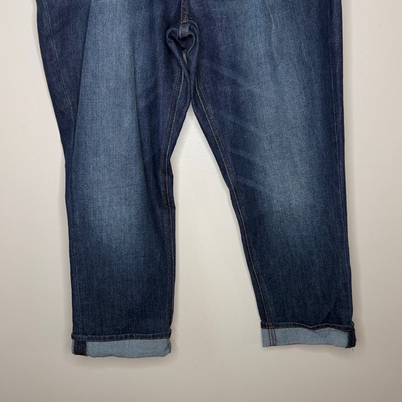 Lee Relaxed Fit Boyfriend Jeans Women’s 16M | Dark Wash Cuffed Distressed - Picture 6 of 12